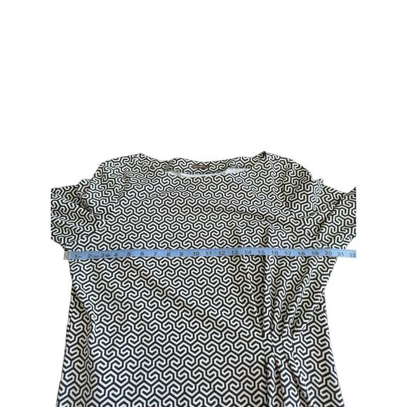 J. Mclaughlin Black White Geometric Print Career Ruched Tunic Blouse Size XL - Picture 8 of 10